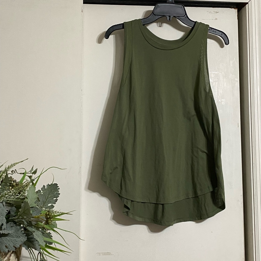 Old Navy Green Asymmetrical Muscle Tee